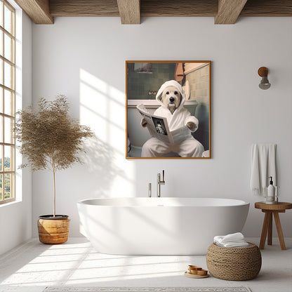 Custom Pet Bathroom Portrait, Funny Pet Art for Bathroom Decor, Personalized Dog or Cat Portrait, Pet Wall Art, Unique Housewarming Gift