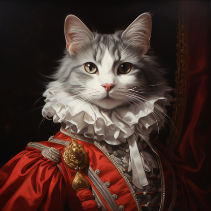 Custom Renaissance Cat Portrait, Royal Portrait, Luxury Pet Portrait, Regal Pet Art, Royal Pet Portrait, Personalized Pet Gift, Elegant Pet Memorial