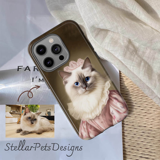 Custom Pet Phone Case, Royal Dog Portrait, Personalized Pet iPhone Case, Custom Dog & Cat Phone Case, Unique Gift for Pet Lovers, Holiday Gift