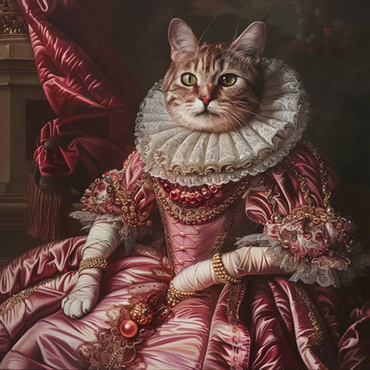 Custom Renaissance Cat Portrait, Royal Portrait, Luxury Pet Portrait, Regal Pet Art, Royal Pet Portrait, Personalized Pet Gift, Elegant Pet Memorial