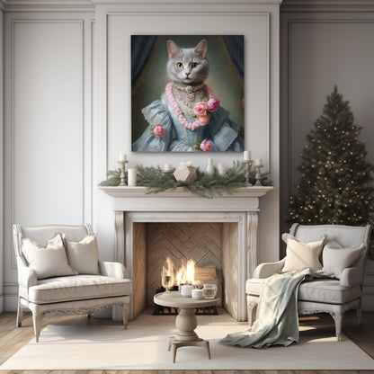 Custom Royal Cat Portrait, Renaissance Cat Painting, Pet Lovers Gift, Royal Portrait, Pet Portrait gift, Animal Painting, Wall Decor